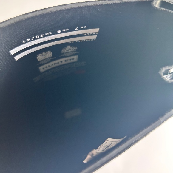 Hunter Black Rubber Knee High Glossy Rain Boots size size EUR 40, US 9.5 - Picture 10 of 16